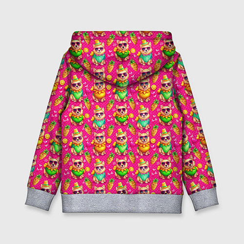 Детская толстовка Щенята и летний вайб паттерн / 3D-Меланж – фото 2