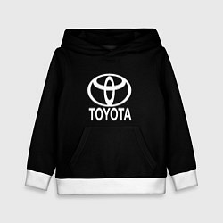 Толстовка-худи детская Toyota white logo, цвет: 3D-белый