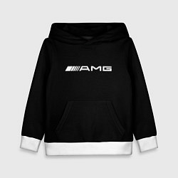 Толстовка-худи детская Amg logo white, цвет: 3D-белый