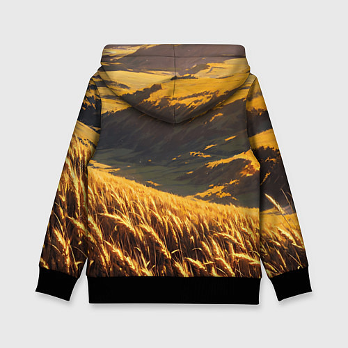 Детская толстовка Пшеничное поле - аниме / 3D-Черный – фото 2