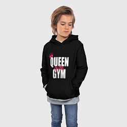 Толстовка-худи детская Queen of the gym - crown, цвет: 3D-меланж — фото 2