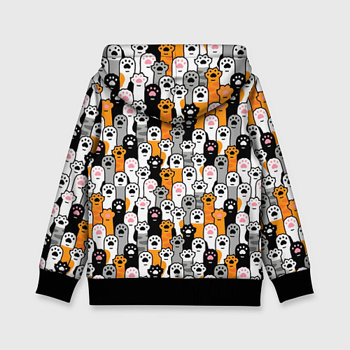 Детская толстовка Кошачьи лапы / 3D-Черный – фото 2