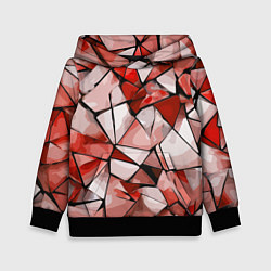 Толстовка-худи детская Чёрно-красная абстракция и чёрные полосы, цвет: 3D-черный