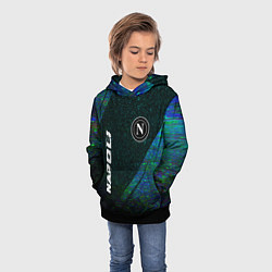 Толстовка-худи детская Napoli glitch blue, цвет: 3D-черный — фото 2