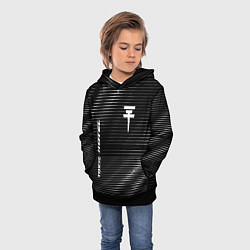 Толстовка-худи детская Tokio Hotel metal rock lines, цвет: 3D-черный — фото 2