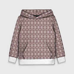 Толстовка-худи детская Лепестки на кофейном, цвет: 3D-белый