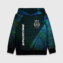 Толстовка-худи детская Sporting glitch blue, цвет: 3D-черный