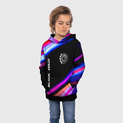 Толстовка-худи детская Blink 182 neon rock lights, цвет: 3D-черный — фото 2