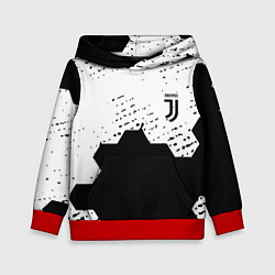 Толстовка-худи детская Juventus hexagon black sport, цвет: 3D-красный