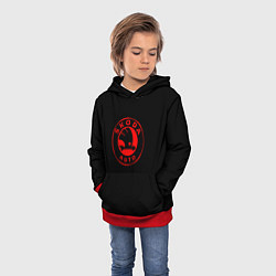 Толстовка-худи детская Skoda red logo, цвет: 3D-красный — фото 2