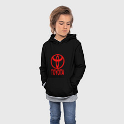 Толстовка-худи детская Toyota red logo, цвет: 3D-меланж — фото 2