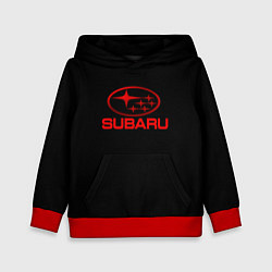 Толстовка-худи детская Subaru red logo, цвет: 3D-красный