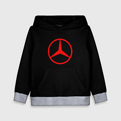 Толстовка-худи детская Mercedes logo red, цвет: 3D-меланж