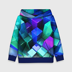 Детская толстовка Неоновые кубы текстура