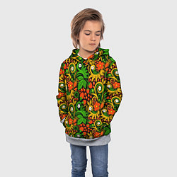 Толстовка-худи детская Русский узор, цвет: 3D-меланж — фото 2