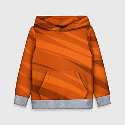 Толстовка-худи детская Тёмный оранжевый полосами, цвет: 3D-меланж