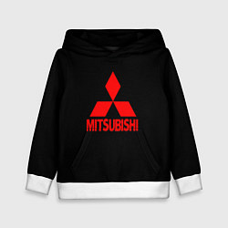 Толстовка-худи детская Mitsubishi red logo, цвет: 3D-белый