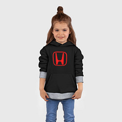 Толстовка-худи детская Honda red logo auto, цвет: 3D-меланж — фото 2