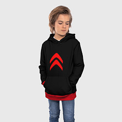 Толстовка-худи детская Citroen logo red, цвет: 3D-красный — фото 2