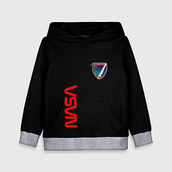 Толстовка-худи детская Nasa space logo steel, цвет: 3D-меланж
