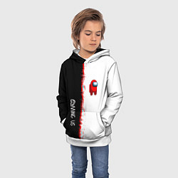 Толстовка-худи детская Among us предатель, цвет: 3D-белый — фото 2