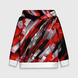 Детская толстовка Черно-красно-белые наклонные блоки