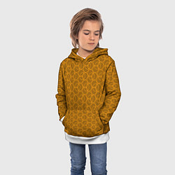 Толстовка-худи детская Паттерн из кругов контурных, цвет: 3D-белый — фото 2