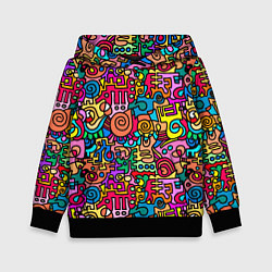 Детская толстовка Психоделические узоры - цветные дудлы