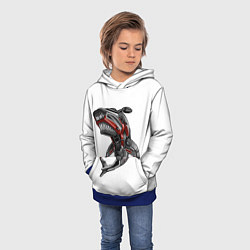 Толстовка-худи детская Moto shark, цвет: 3D-синий — фото 2