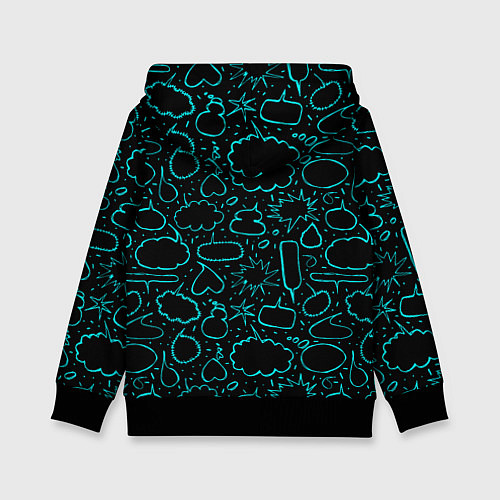 Детская толстовка Речевые неоновые пузыри / 3D-Черный – фото 2