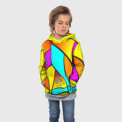 Толстовка-худи детская Яркая абстракция, цвет: 3D-меланж — фото 2