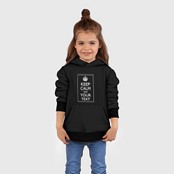 Толстовка-худи детская Keep calm and text, цвет: 3D-черный — фото 2