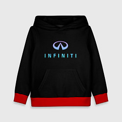 Толстовка-худи детская Infiniti logo neon, цвет: 3D-красный