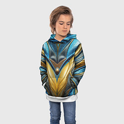 Толстовка-худи детская Объемная футуристичная объемная текстура из кожи, цвет: 3D-белый — фото 2