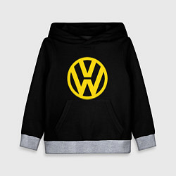 Толстовка-худи детская Volkswagen logo yellow, цвет: 3D-меланж