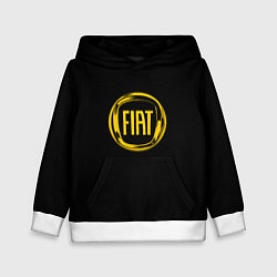 Толстовка-худи детская FIAT logo yelow, цвет: 3D-белый