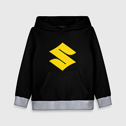 Толстовка-худи детская Suzuki logo yellow, цвет: 3D-меланж