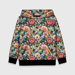 Детская толстовка Тропические птицы в цветах