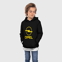 Толстовка-худи детская Opel yellow, цвет: 3D-белый — фото 2