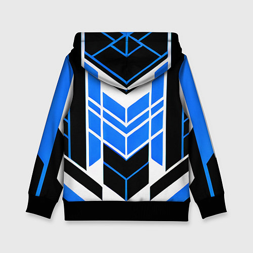 Детская толстовка Blue and black stripes on a white background / 3D-Черный – фото 2