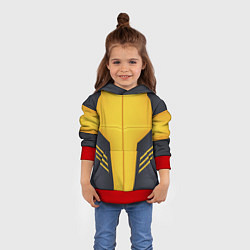 Толстовка-худи детская Чёрно-жёлто верх костюма, цвет: 3D-красный — фото 2