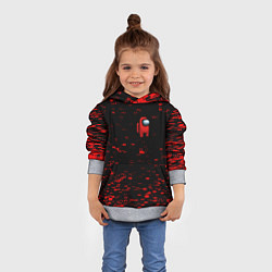 Толстовка-худи детская Among us текстура краски, цвет: 3D-меланж — фото 2