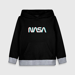 Толстовка-худи детская NASA glitch, цвет: 3D-меланж