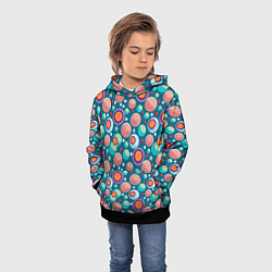 Толстовка-худи детская Шарики едут за ролики, цвет: 3D-черный — фото 2