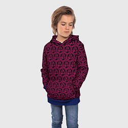Толстовка-худи детская Linkin park pink logo, цвет: 3D-синий — фото 2