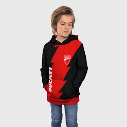 Толстовка-худи детская Ducati - logo, цвет: 3D-красный — фото 2