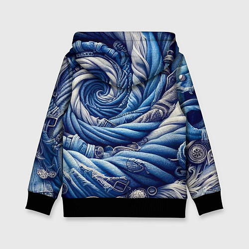 Детская толстовка Denim funnel - fashion trend / 3D-Черный – фото 2