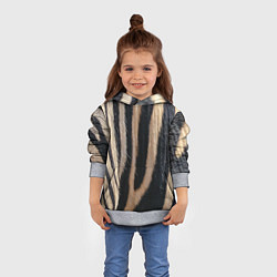 Толстовка-худи детская Мех зебры, цвет: 3D-меланж — фото 2