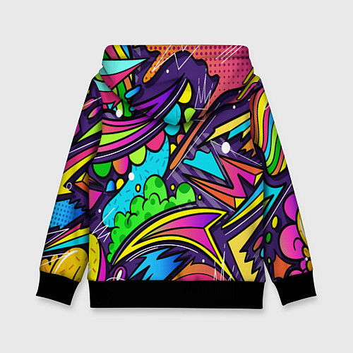 Детская толстовка Яркое граффити / 3D-Черный – фото 2