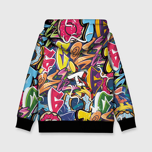 Детская толстовка Буква т в граффити / 3D-Черный – фото 2